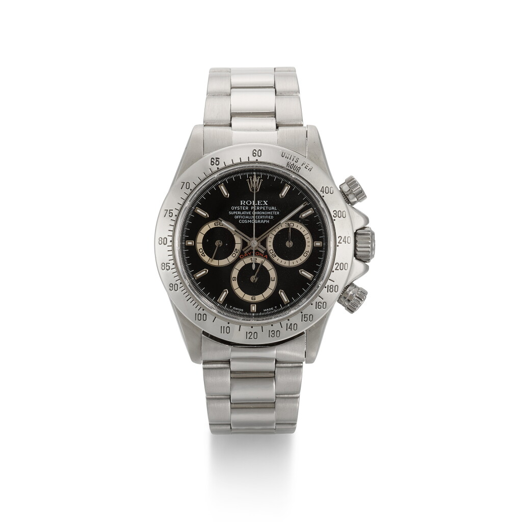 View full screen - View 1 of Lot 27. Daytona, Ref. 16520 | A stainless steel chronograph wristwatch with date and bracelet | Circa 1995.