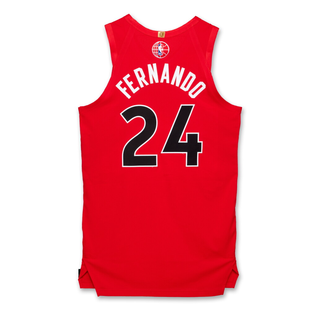 Voir en plein écran - Voir 1 du lot 128. Bruno Fernando ‘Canada Series’ Toronto Raptors 2024-2025 Game Worn Icon Edition Jersey .
