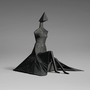 View full screen - View 1 of Lot 612. LYNN CHADWICK, R.A. | SITTING WOMAN IN ROBES IV.