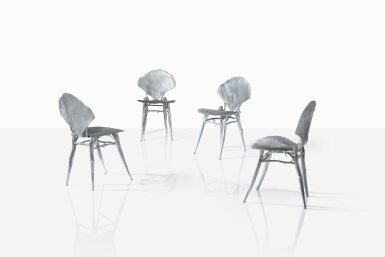 View full screen - View 1 of Lot 48. Ensemble de Quatre Chaises Ginkgo.