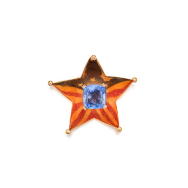 View full screen - View 1 of Lot 138. Gold, Sapphire and Enamel 'Home Front' Brooch.
