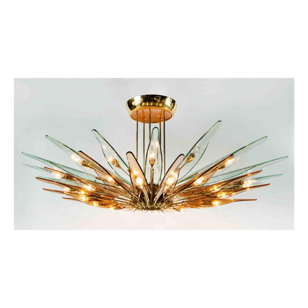 View full screen - View 1 of Lot 99. "Dahlia" Chandelier, Model No. 1460.