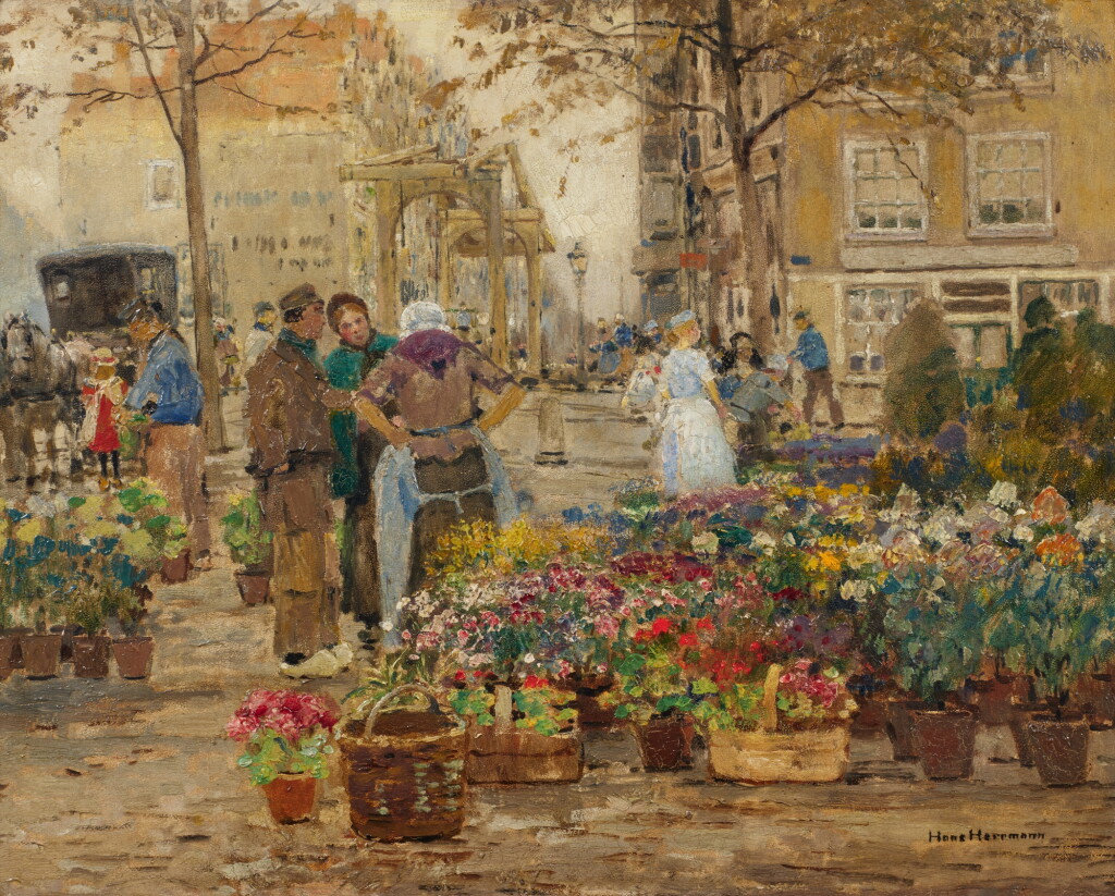 View full screen - View 1 of Lot 73. Blumenmarkt, Rotterdam (Flower Market, Rotterdam).