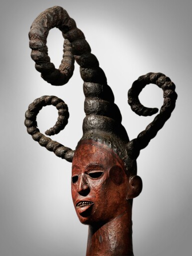 View full screen - View 1 of Lot 67. Ibibio-Efik Headdress, Cross River Region, Nigeria.