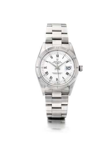 View full screen - View 1 of Lot 7. ROLEX | DATE REF 15210, A STAINLESS STEEL AUTOMATIC WRISTWATCH WITH DATE AND BRACELET CIRCA 1998.
