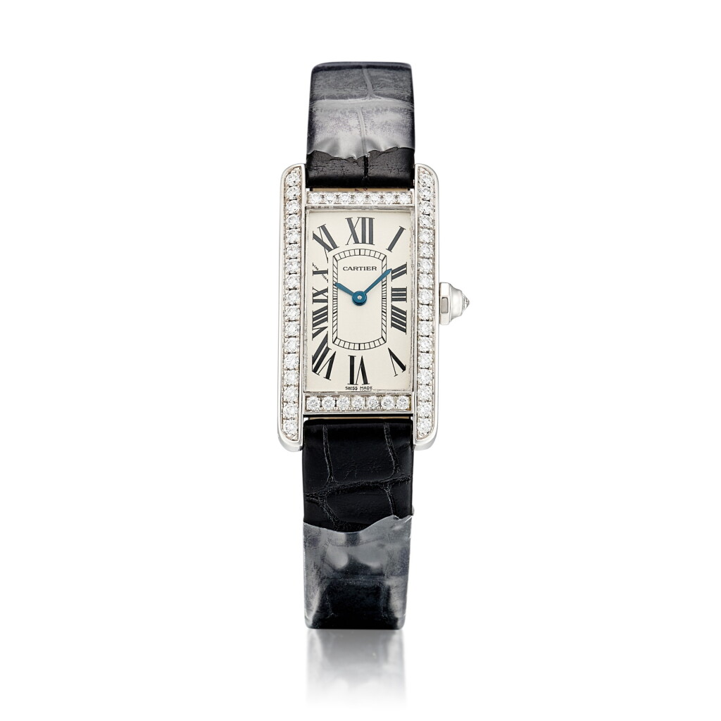 View full screen - View 1 of Lot 2770. ‘Tank Américaine’ Diamond Wristwatch | 卡地亞 | ‘Tank Américaine’ 鑽石 腕錶.