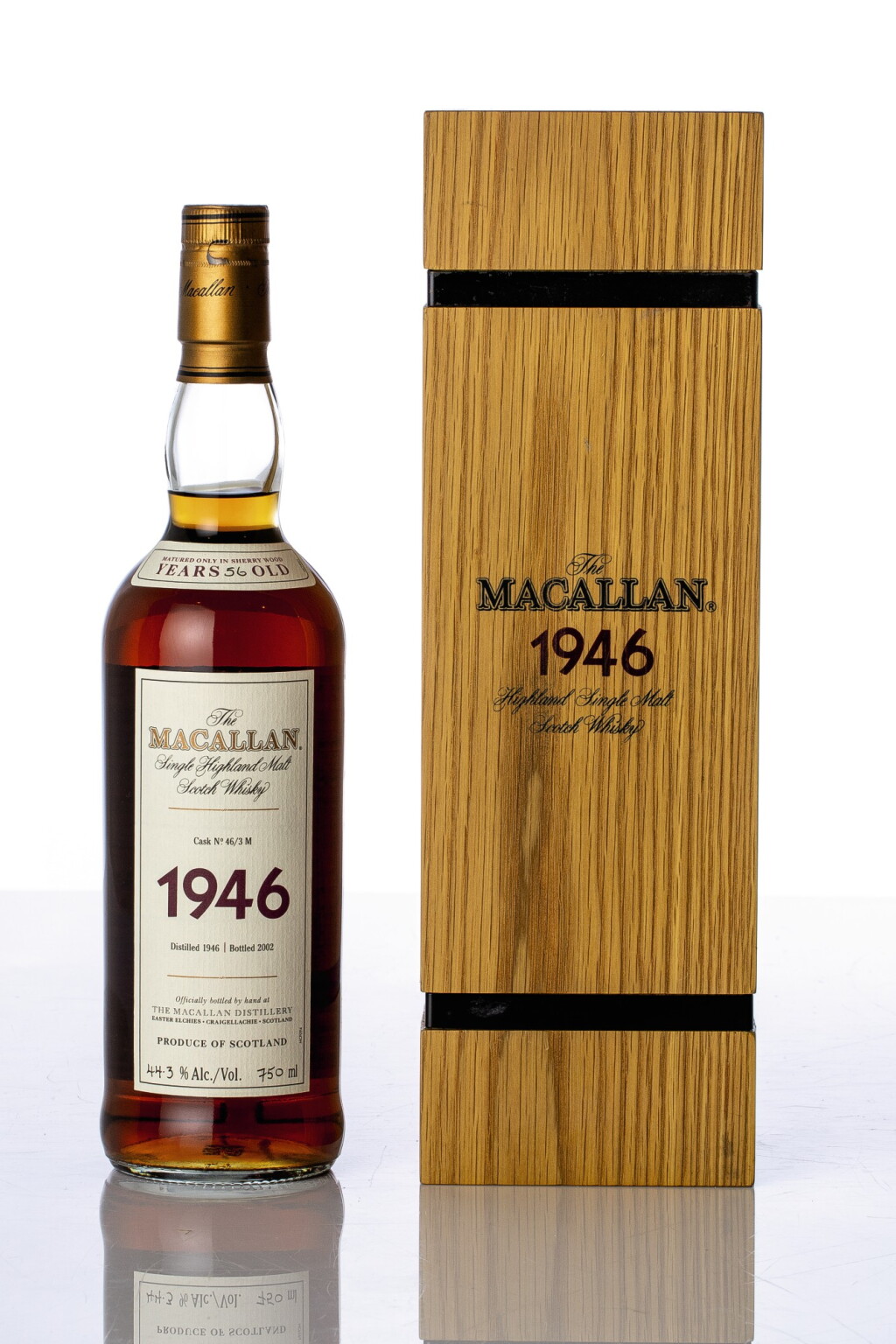 View full screen - View 1 of Lot 5522. The Macallan Fine & Rare 56 Year Old 44.3 abv 1946 (1 BT75).