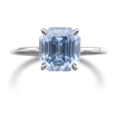 View full screen - View 1 of Lot 348. IMPORTANT FANCY VIVID BLUE DIAMOND RING.