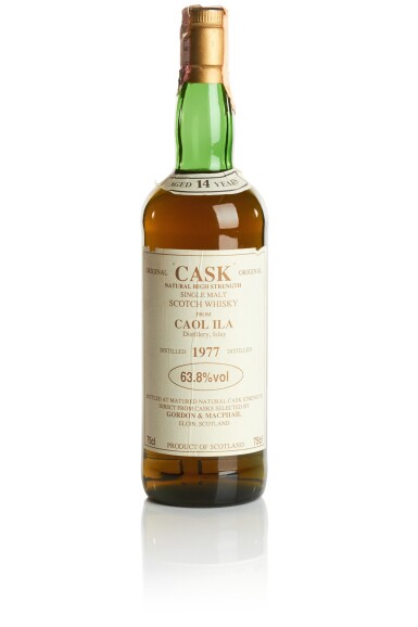 View full screen - View 1 of Lot 335. CAOL ILA ORIGINAL CASK GORDON & MACPHAIL 14 YEAR OLD 63.8 ABV 1977 .
