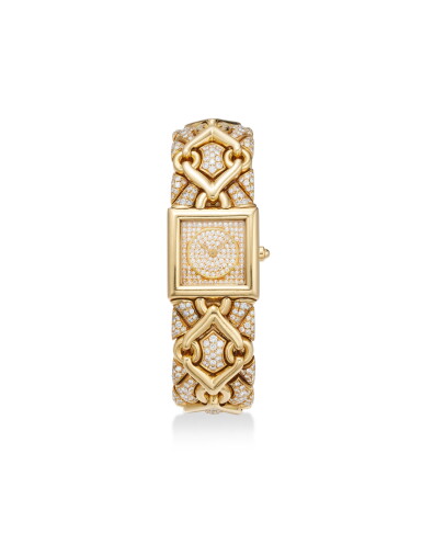 View full screen - View 1 of Lot 1971. Trika, Reference BJ 06 A yellow gold and diamond-set bracelet watch, Circa 1995.