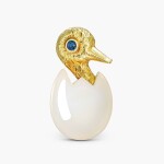 Chalcedony and Sapphire Brooch | 卡地亞 | 藍寶石 配 玉髓 胸針