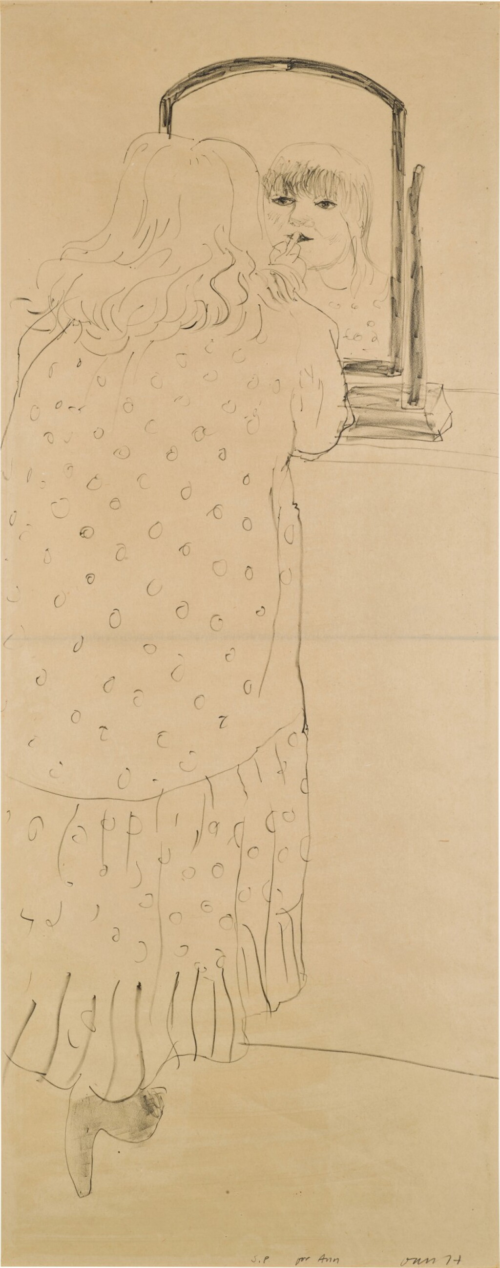 View full screen - View 1 of Lot 152. DAVID HOCKNEY, R.A. | ANN PUTTING ON LIPSTICK (MCA TOKYO 217).