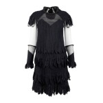 by Karl Lagerfeld Haute Couture Black Organza Ribbon Dress with Detached Cuffs, Fall-Winter 2008-09