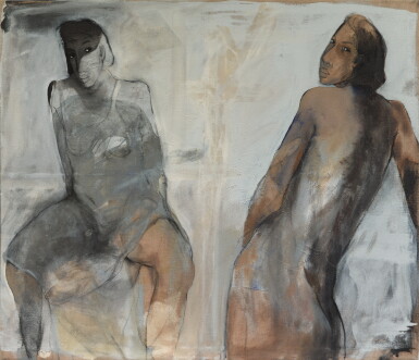 View full screen - View 1 of Lot 45. Paar (Blau) (Couple (Blue)) .