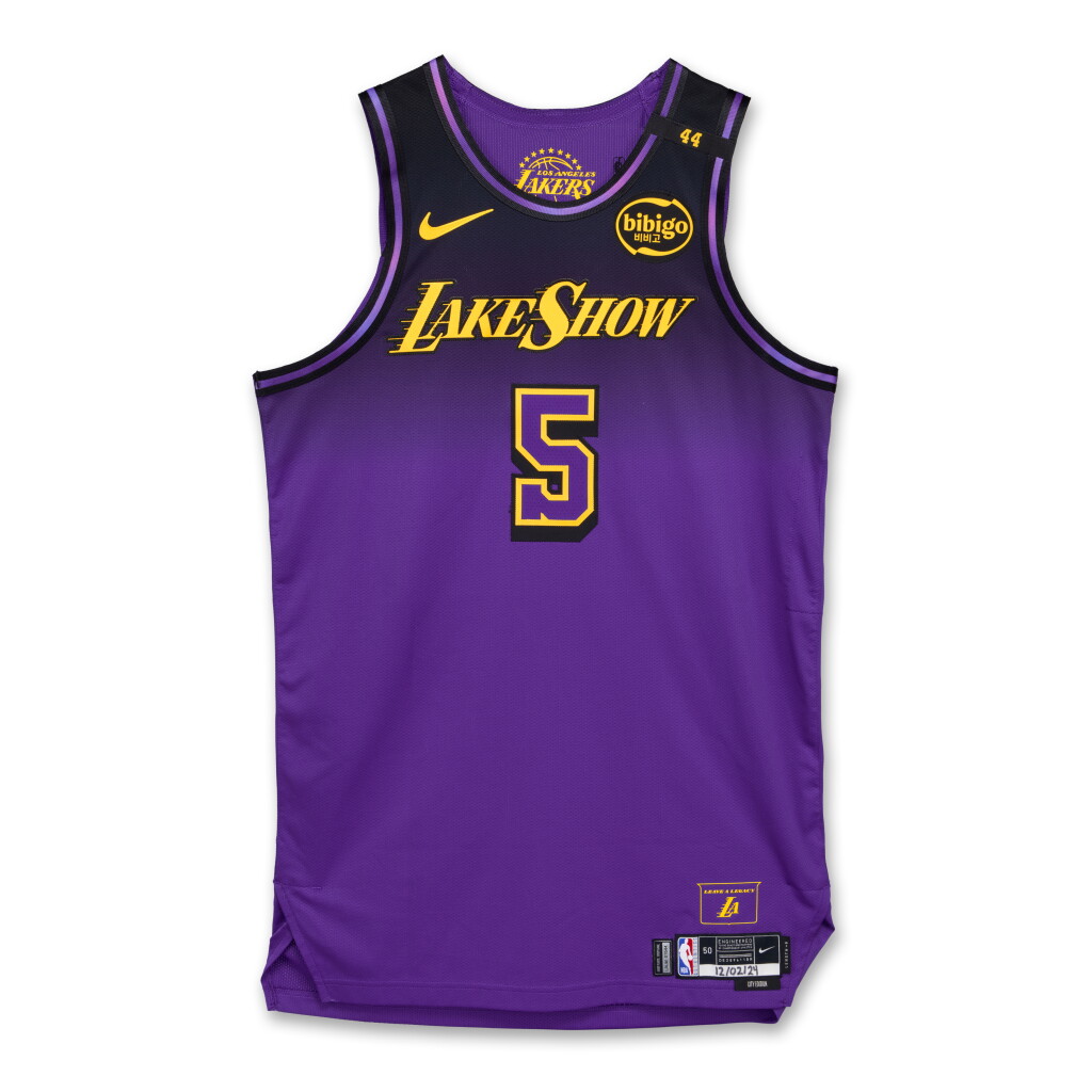 View full screen - View 1 of Lot 98. Cam Reddish Los Angeles Lakers 2024-2025 Game Worn City Edition Jersey .