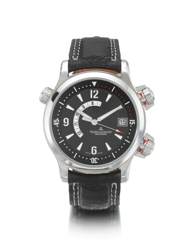 View full screen - View 1 of Lot 144. JAEGER-LECOULTRE | REF 146.8.97/1 MASTER COMPRESSOR MEMOVOX, A STAINLESS STEEL AUTOMATIC WRISTWATCH WITH DATE AND ALARM CIRCA 2010.
