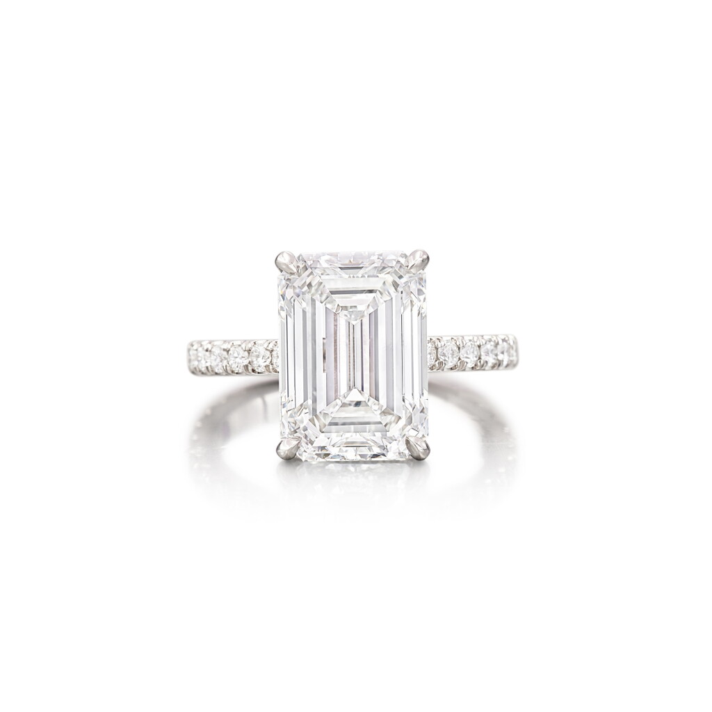 View full screen - View 1 of Lot 232. Diamond Ring, Mount by Cartier | 6.01克拉 方形 D色 內部無瑕 鑽石 戒指, 卡地亞戒托.