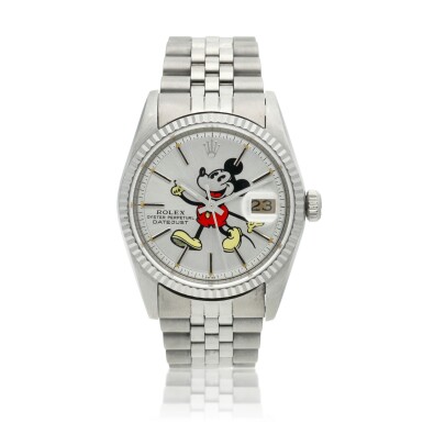 View full screen - View 1 of Lot 226. Reference 6610 Datejust 'Mickey Mouse' | A stainless steel automatic wristwatch with date and bracelet, Circa 1959.
