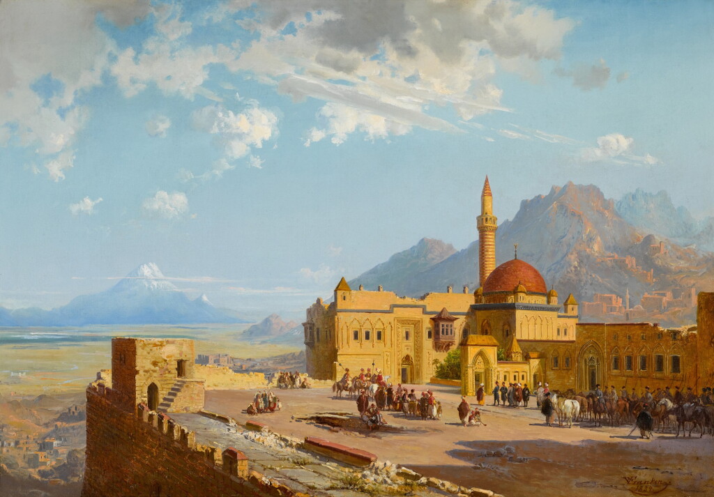 View full screen - View 1 of Lot 6. Ishak Pasha Palace with Mount Ararat in the Background.
