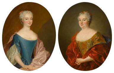 View full screen - View 1 of Lot 46. A pair of female portraits, traditionally identified as princesses of Rohan.