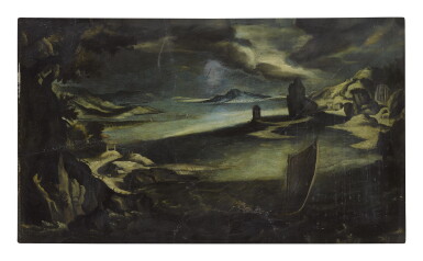 View full screen - View 1 of Lot 282. CIRCLE OF FILIPPO D'ANGELI OR DE LIAGNO, CALLED FILIPPO NAPOLETANO | A VIEW OF A SHIP IN STORMY WEATHER.