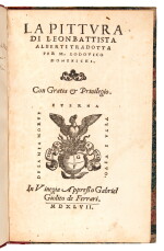 Alberti, La pittura, Venice, 1547, later half red calf