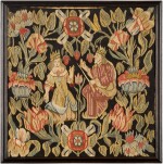 A Framed Northern European tapestry cushion panel, probably Sweden, 18th century