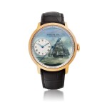 ARNOLD & SON | 'INDIAMEN', REF 12.2.3.02, PINK GOLD WRISTWATCH WITH DEAD SECONDS AND HAND PAINTED MOTHER-OF-PEARL DIAL CIRCA 2013