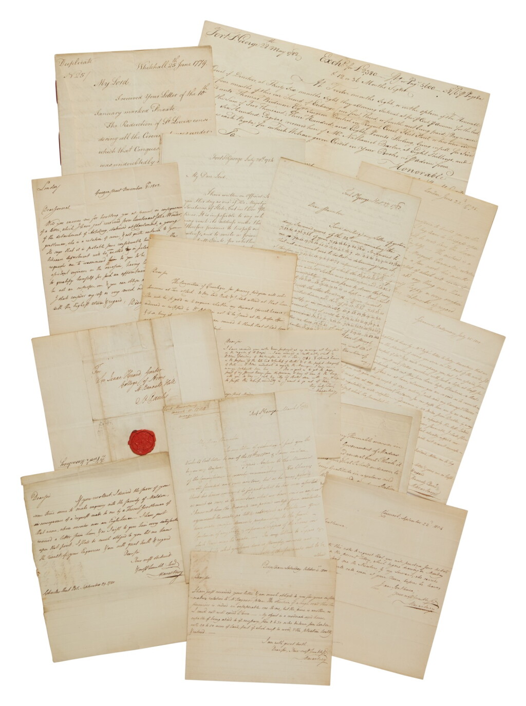 View full screen - View 1 of Lot 60. Macartney, George, 1st Earl Macartney | "I shall ... give the best Proofs of my Gratitude in a zealous ... Attention to ... Permanent Welfare of the East India Company.".