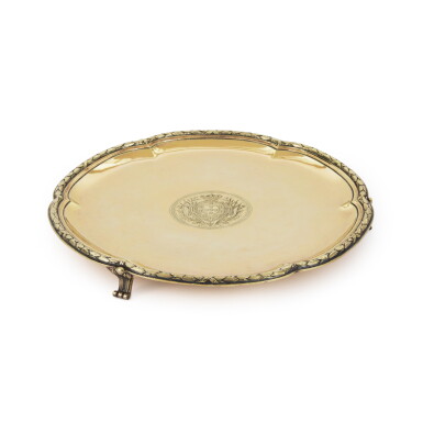 View full screen - View 1 of Lot 57. An Important Louis XVI Silver-Gilt Salver from the Royal Portuguese Service, Robert-Joseph Auguste, Paris, 1784.