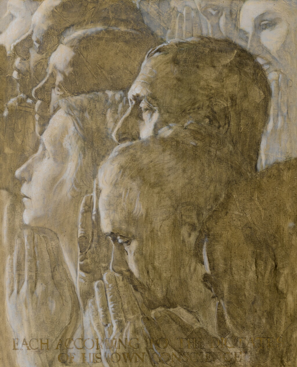 View full screen - View 1 of Lot 13. Study for 'Freedom of Worship'.