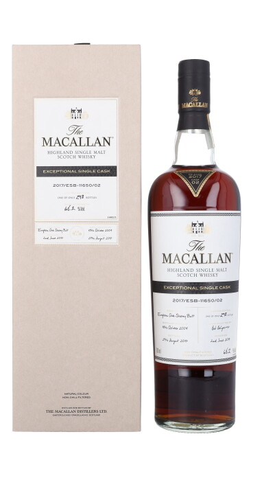View full screen - View 1 of Lot 5131. The Macallan Exceptional Single Cask 2017/ESB-11650/02 65.2 abv 2004 (1 BT70).