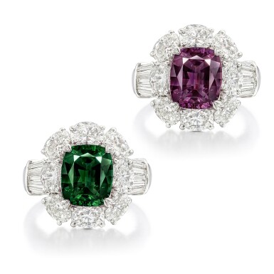 View full screen - View 1 of Lot 1639. Alexandrite and Diamond Ring | 4.03克拉 天然「巴西」未經處理亞歷山大變色石 配 鑽石 戒指.