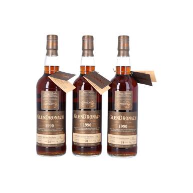 View full screen - View 1 of Lot 5148. The Glendronach Single Cask 24 Year Old 52.9 abv 1990 (3 BT70).