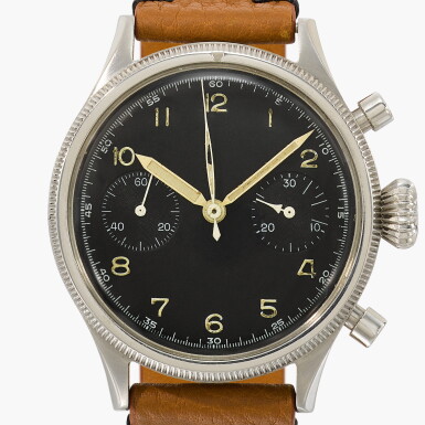 View full screen - View 1 of Lot 301. Type XX 'Armée de l'Air' | A stainless steel flyback chronograph military wristwatch | Circa 1954.