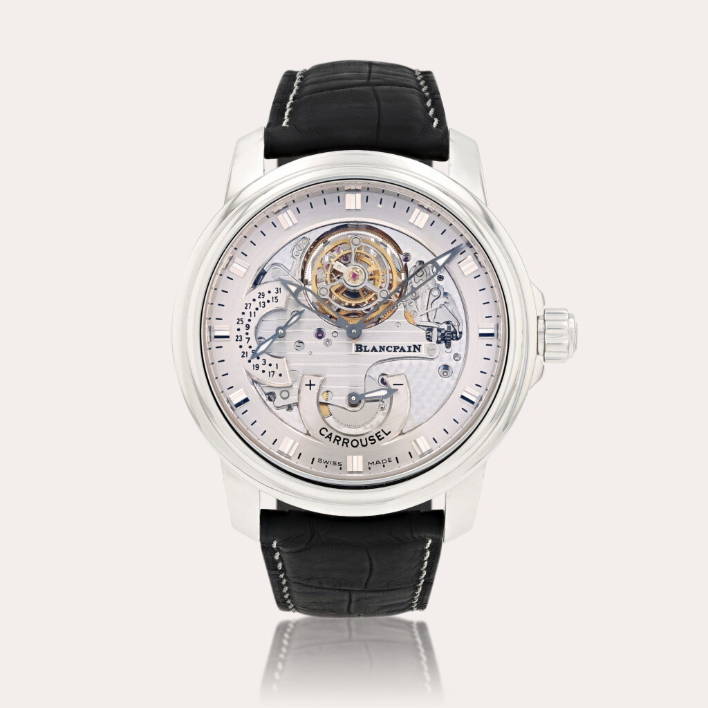 View full screen - View 1 of Lot 420. Carrousel Volant Une Minute, limited edition Montre bracelet en platine à carrousel avec date et indication de la réserve de marche | Platinum carrousel wristwatch with date and power rserve indication Vers 2009 | Circa 2009.