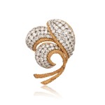Gold and Diamond Clip-Brooch, France