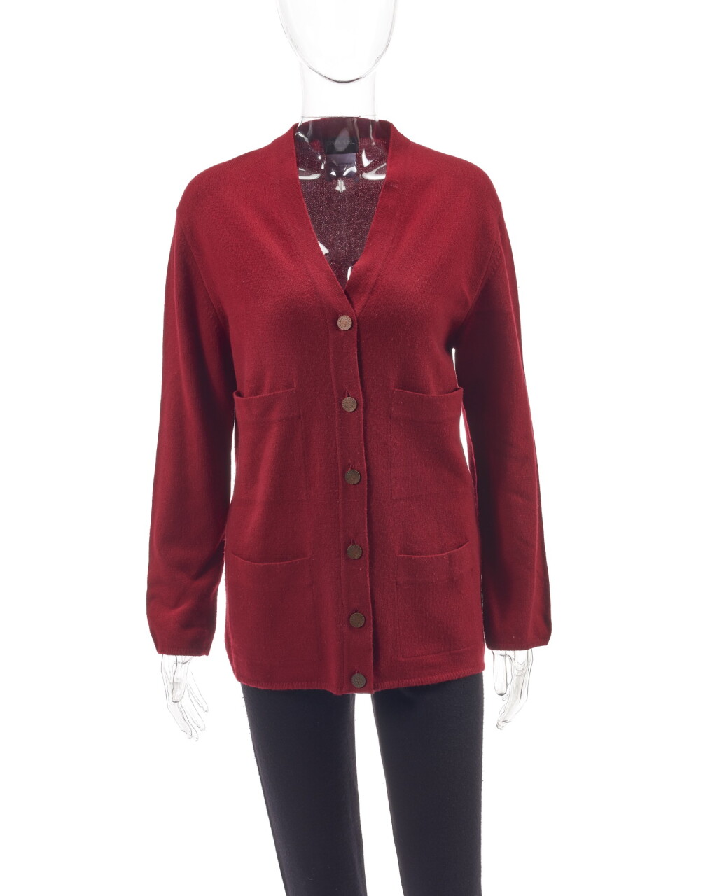 View full screen - View 1 of Lot 71. Burgundy cashmere cardigan.