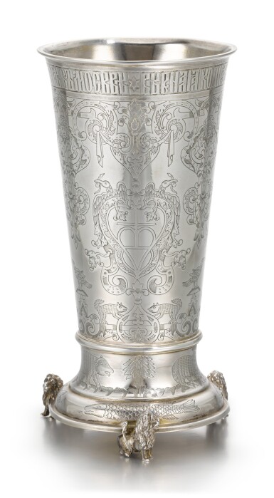 View full screen - View 1 of Lot 245. A silver beaker, Sazikov, Moscow, 1873.