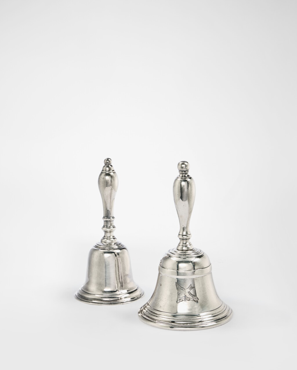 View full screen - View 1 of Lot 669. Two George V Silver Table Bells, Birch & Graydon, London 1935 and Thomas Bradbury, Sheffield, 1936.
