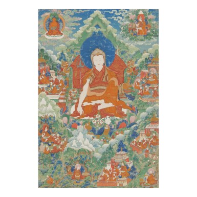 View full screen - View 1 of Lot 307. A THANGKA DEPICTING RENDAWA ZHONNU LODRO, TIBET, CIRCA 1800 .