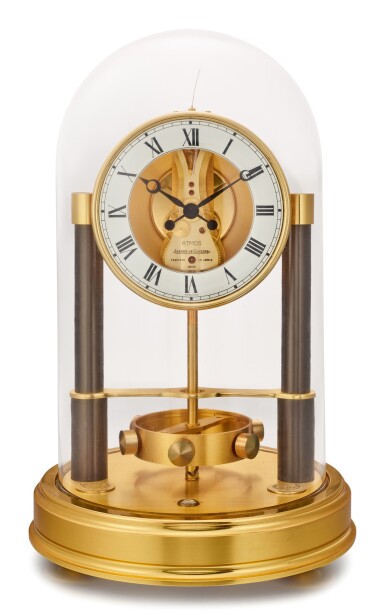 View full screen - View 1 of Lot 91. JAEGER-LECOULTRE | ATMOS, A GILT BRASS ATMOS CLOCK, MADE FOR THE 150TH ANNIVERSARY, CIRCA 1983.