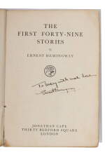 Hemingway, Ernest | The First Forty-Nine Stories, an inscribed proof copy 
