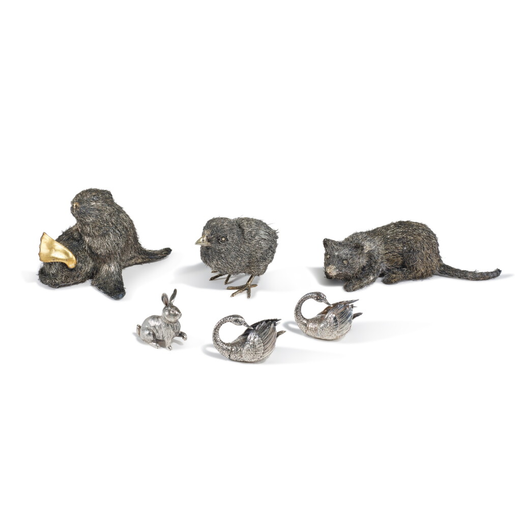 View full screen - View 1 of Lot 775. A Group of Italian Silver Animals, Buccellati, Milan, 20th Century.