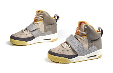 View full screen - View 1 of Lot 1. Kanye West and Mark Smith Designed Nike Air Yeezy, Zen Grey/Neon, Prototype/Sample, Size 9.