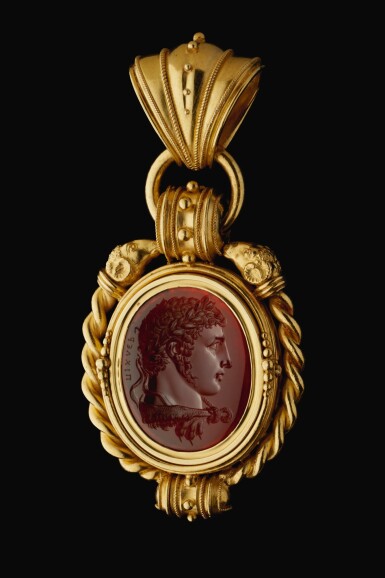 View full screen - View 1 of Lot 50. LUIGI PICHLER (1773-1854) ITALIAN, ROME, CIRCA 1810 | INTAGLIO WITH A VICTORIOUS YOUTH AS HERCULES.