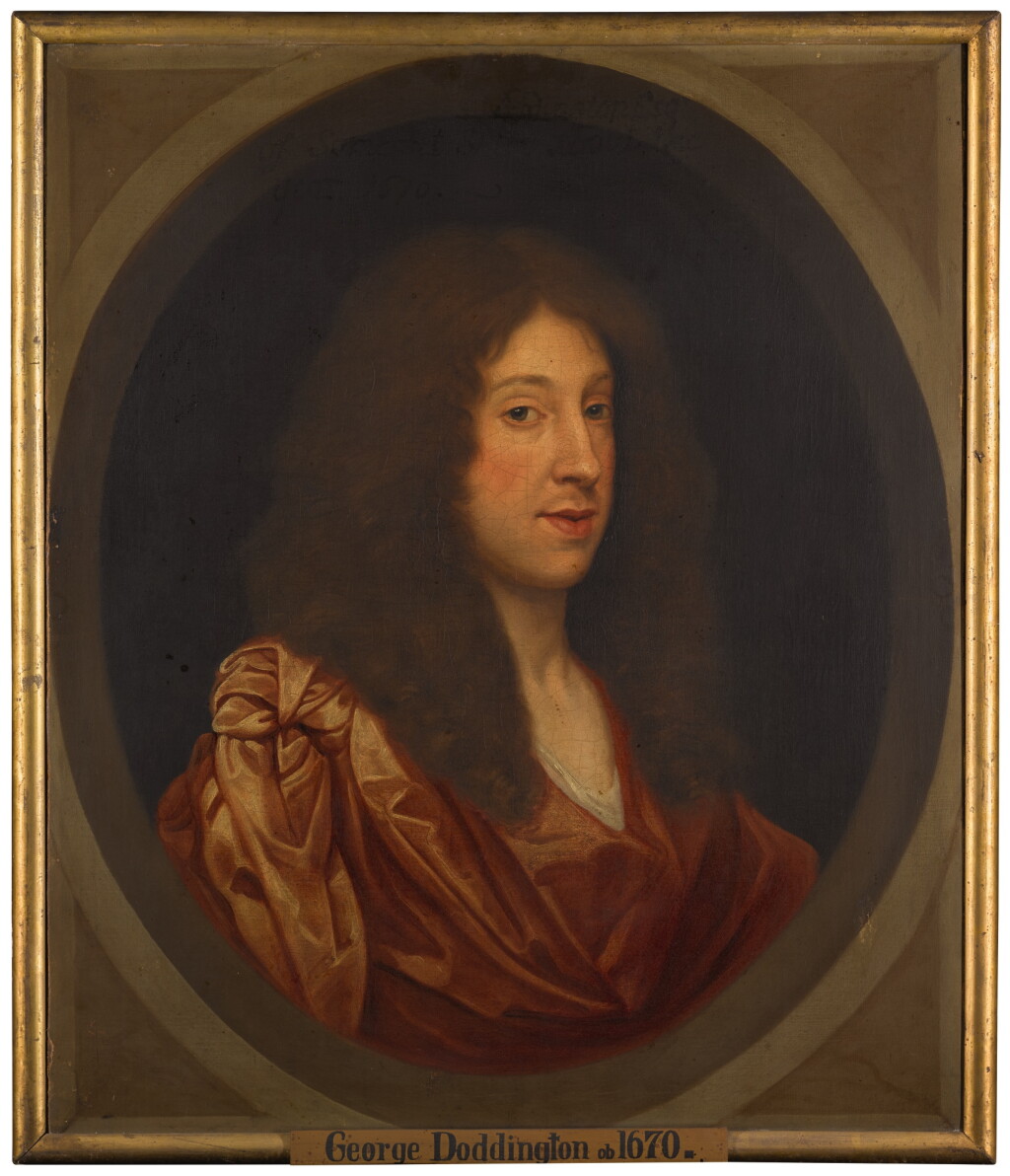 View full screen - View 1 of Lot 226. CIRCLE OF GERARD SOEST | Portrait of George Doddington, bust-length, wearing a red cloak.