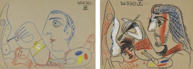 View full screen - View 1 of Lot 115. Le Peintre et son modèle (A Double-Sided Drawing).