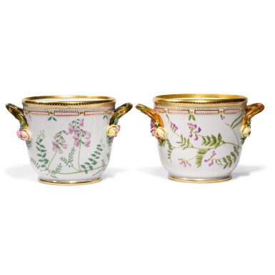 View full screen - View 1 of Lot 17. Two Royal Copenhagen 'Flora Danica' Bottle Coolers, Modern.