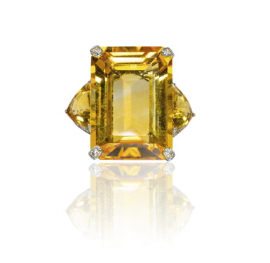 View full screen - View 1 of Lot 40. Citrine and diamond ring, Michele della Valle.